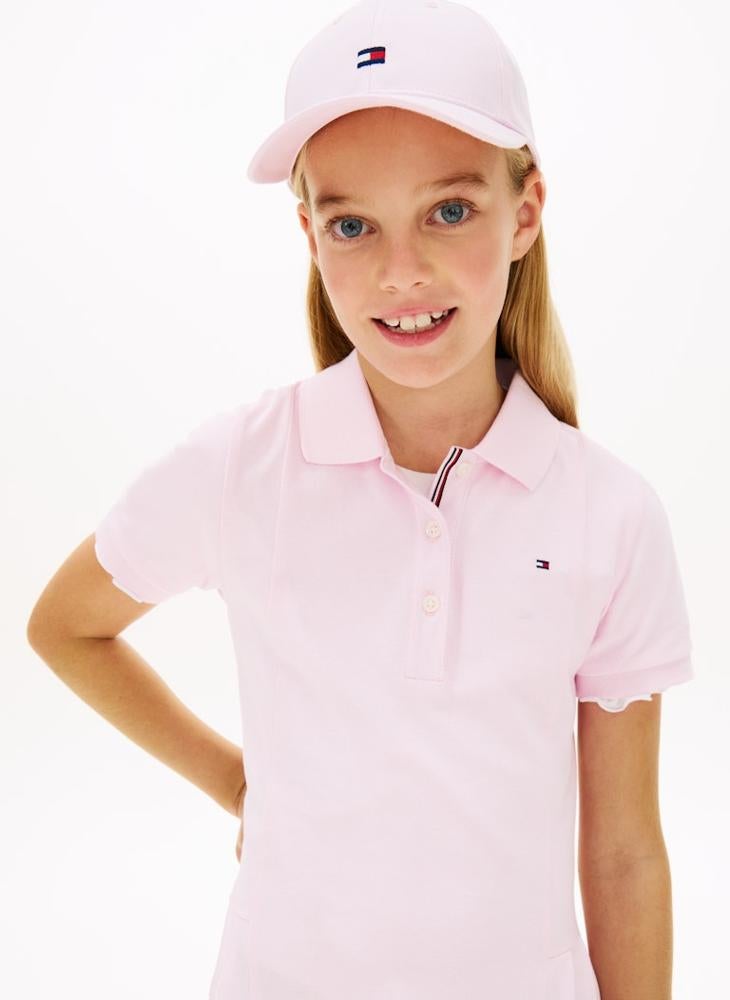 TOMMY HILFIGER Essential Pleated Short Sleeve Polo Dress - Image 3