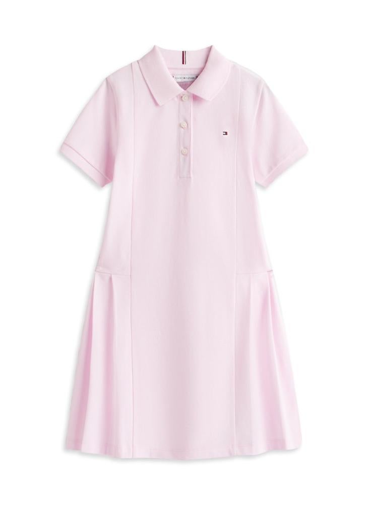 TOMMY HILFIGER Essential Pleated Short Sleeve Polo Dress - Image 5