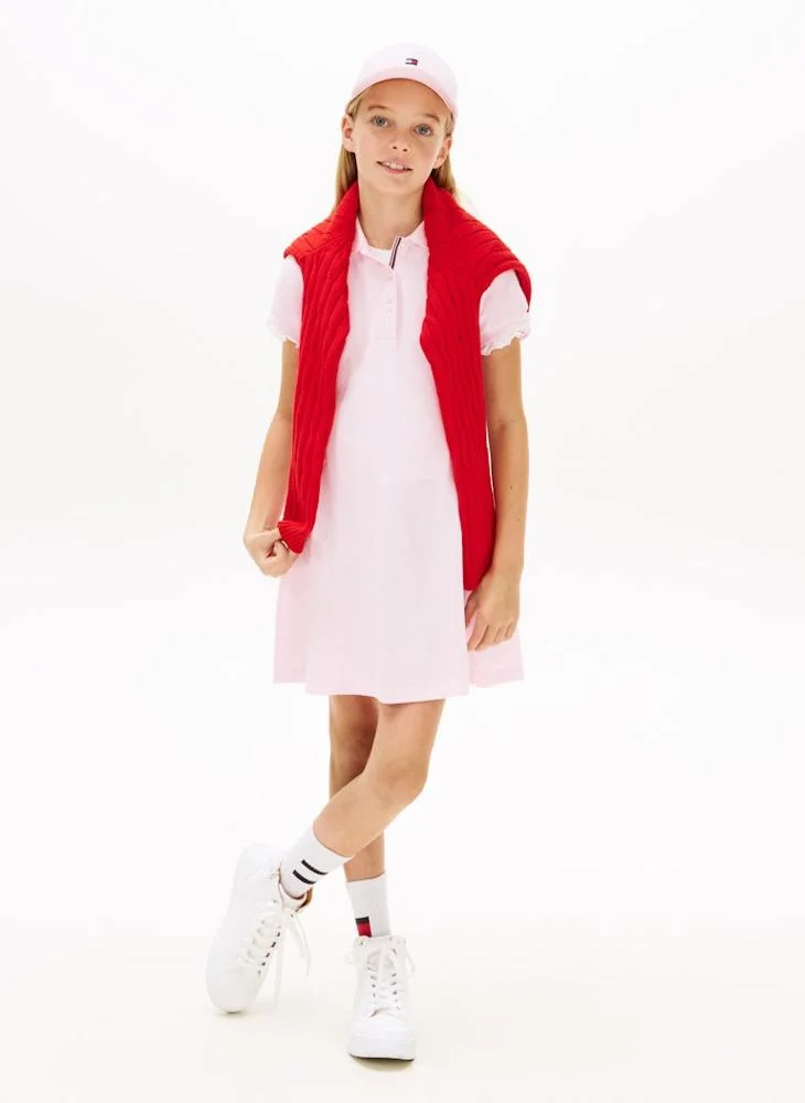 تومي هيلفيغر Kids Pleated Polo Dress