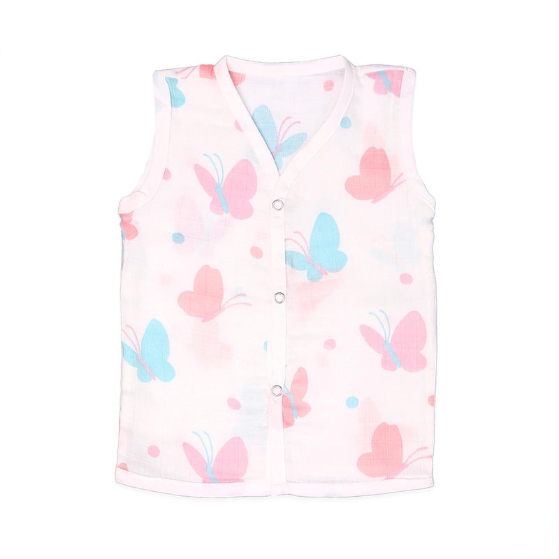 Kidbea جلباب كيدبيا من قطن موسلين الناعم للغاية للأولاد بطبعة فراشة، نمر وكتكوت لطيف - عبوة من 3 قطع من 3 أشهر إلى 6 أشهر - Image 2