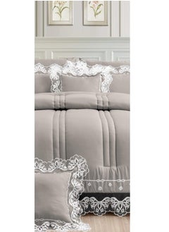 Bridal bedspread for two people with lace design to add beauty and elegance to your room decor, 8 pieces, quilt size 260x240 cm - pzsku/Z1FB51B7A18FF790FB5CBZ/45/_/1733176135/bb8e157c-4861-4a8e-a0e9-55bb28e41d1c