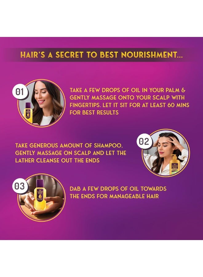 Bajaj Almond Drops Hair Nourishment Kit with 350ML Hair Oil & 340ML Shampoo for Hairfall Reduction & Soft, Shiny Hair - Image 3