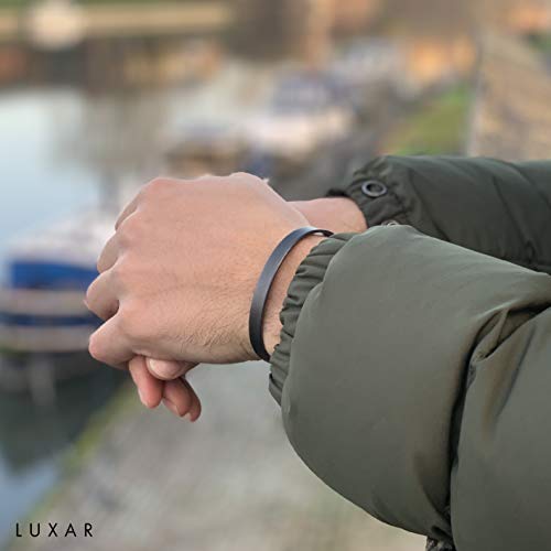 LUXAR Men's/Women's Magnetic Therapy Bracelet | Solid Titanium or Solid Copper | Sophisticated Solid Titanium Bangle with Rare-Earth Neodymium Magnets (Gunmetal Gray | Large) - Image 5