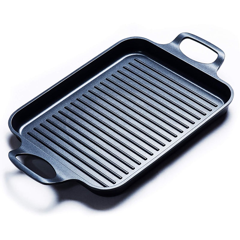 S·KITCHN Nonstick Grill Pan, Induction Stove top Grill Plate, Glass Grilling Pan for Indoor, Gas Range Grill Panel/Skillet - Image 1
