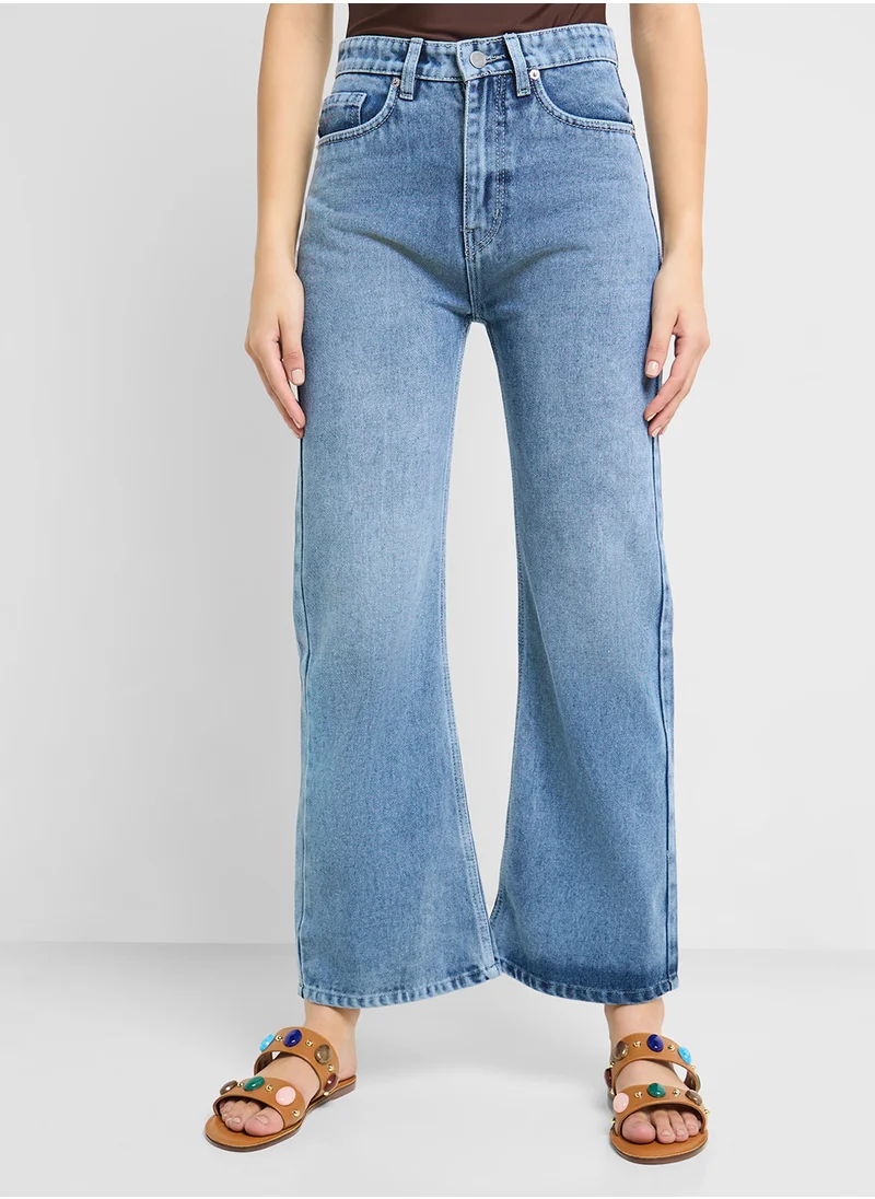 جينجر Mid Rise Straight Fit Jeans