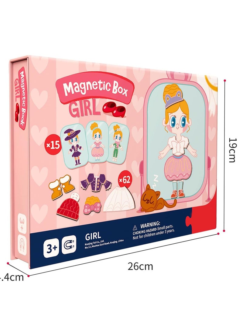 Kids Magnet Toys Magnetic Jigsaw Puzzle Boxes with Game Board for Kids Ages 3-8, Preschool Tabletop Toy for Toddlers, Portable Travel Game, Girl - Image 5