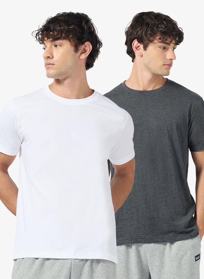 Seventy Five Basics Pack of 3 Round Neck T-Shirt - Image 3