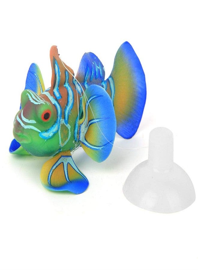 Zerodis Aquarium Simulated Fish, Lifelike Glowing Silicone Fake Fish Ornament with Suction Cup Aquarium Decor Floating Ornament(Green e) - Image 1