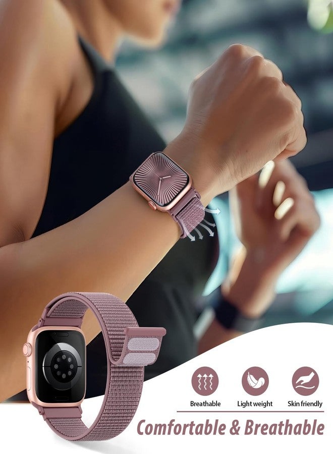 سوار رياضي من النايلون متوافق مع أساور ساعة Apple Watch 38 مم 40 مم 41 مم 42 مم للنساء والرجال، أحزمة معصم iWatch لسلسلة 11 10 9 8 7، قابل للتهوية، سوار ناعم مثالي للأنشطة الخارجية - Image 4