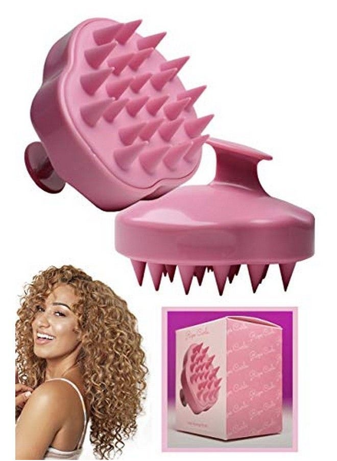 Rizos Curls - Pink Scalp Massage Brush Stimulates Scalp Improves Circulation Promotes Healthy Hair Growth & Scalp Health For All Hair Types - Image 1