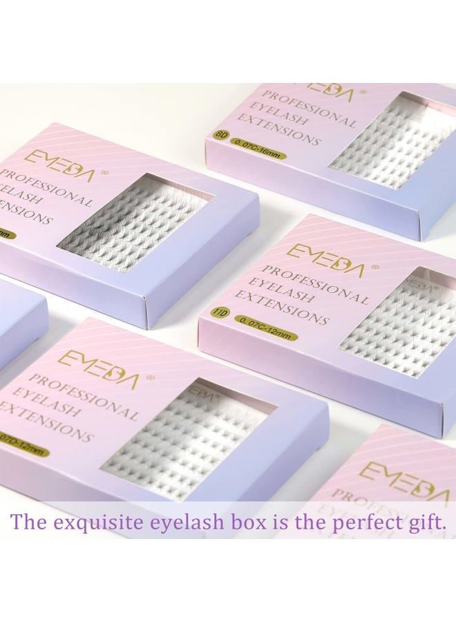 EMEDA 180 مروحة رموش صناعية مسبقة الصنع قاعدة مدببة قاعدة رقيقة 8D مستقرة C Curl مروحة رموش مسبقة الصنع رموش حجم مسبق الصنع (8D 0.07 C مزيج 8-14 مم) - Image 5