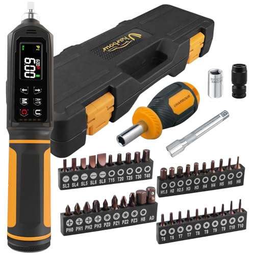 Uharbour Digital Torque Screwdriver 0096Nm Torque Screwdriver Set with 14 Elastic Bit Holder Extension Rod Flat Hex Torx and Philips Bits Suitable for Gunsmithing DIY Bicycle Maintenance - Image 1