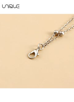Unique Moon Thigh Chain Silver Tassel Crescent Moon Pendant Elastic Beads Layered Leg Harness Body Chain Boho Bikini Party Body Chain Beach Hottie Leg Chain Jewelry for Women Girls（Silver）  - Image 4