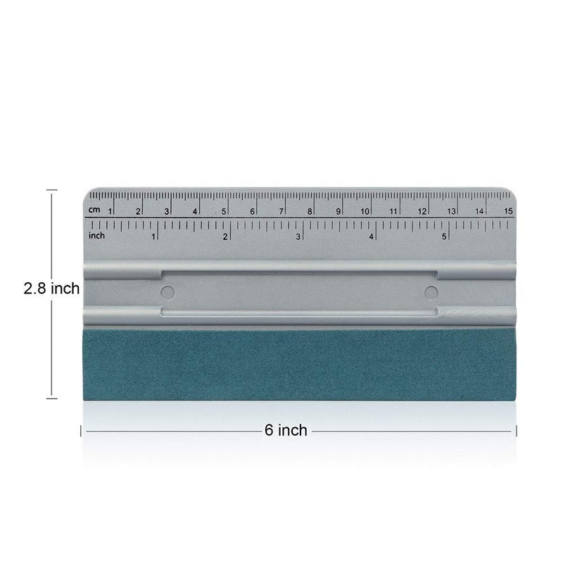 Gomake Vinyl Wrap Squeege 6 Inch Scraper with Ruler and Micro-Fiber Felt Edge Vinyl Applicator Squeegee Sign-Making Graphic Wallpaper Film Installation and Measuring Tool, Pack of 3 - Image 5