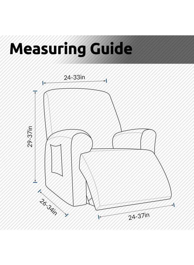 KEKUOU KEKUOU Recliner Chair Covers,Lazy Boy Recliner Covers Stretch Couch Cover Slipcovers 1 Piece Furniture Protector with Elastic Bottom for Dog,Kids.(Recliner, Navy Blue)  - Image 4