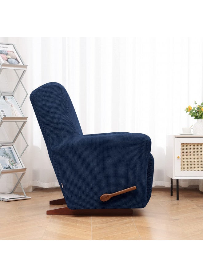 KEKUOU KEKUOU Recliner Chair Covers,Lazy Boy Recliner Covers Stretch Couch Cover Slipcovers 1 Piece Furniture Protector with Elastic Bottom for Dog,Kids.(Recliner, Navy Blue)  - Image 3