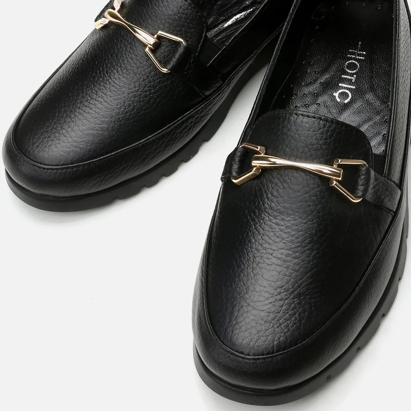 Hotiç 01AYH291480A100 GENUINE Leather Black Women's Loafer
