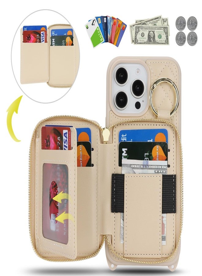 Hamany for iPhone 16 Pro Max Case Wallet with Card Holder for Women,for iPhone 16 Pro Max Phone case Wallet with Strap Credit Card Slots Crossbody with Kickstand Zipper Case-White - Image 2