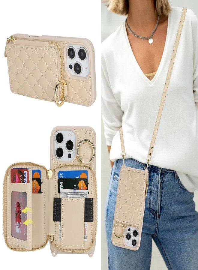 Hamany for iPhone 16 Pro Max Case Wallet with Card Holder for Women,for iPhone 16 Pro Max Phone case Wallet with Strap Credit Card Slots Crossbody with Kickstand Zipper Case-White - Image 1