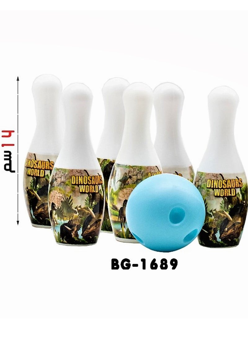 Kids' Jungle Safari Bowling Set (14cm) – 6 Pins & Ball - Image 1