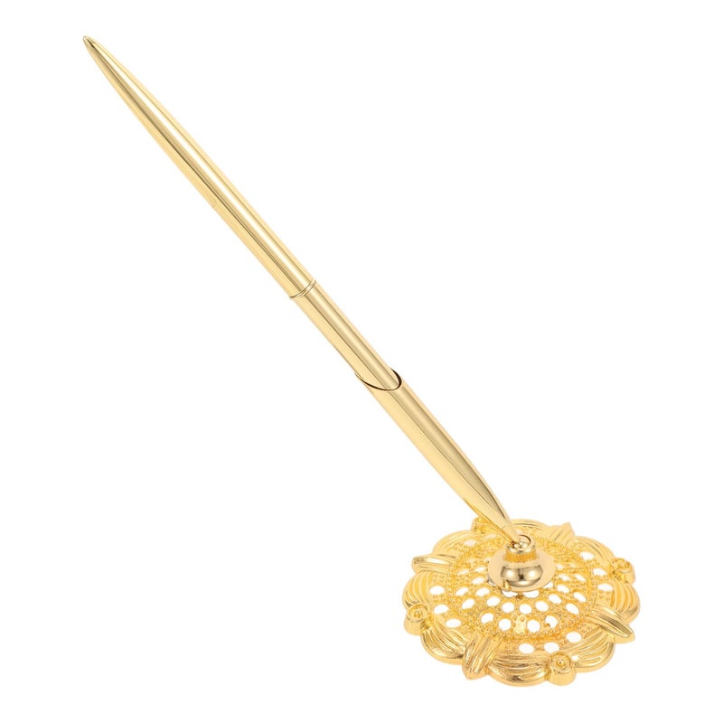 Small Crystal Gold Finish Ballpoint Pen For Hotel Bank Counter Business Professional Office - Image 2
