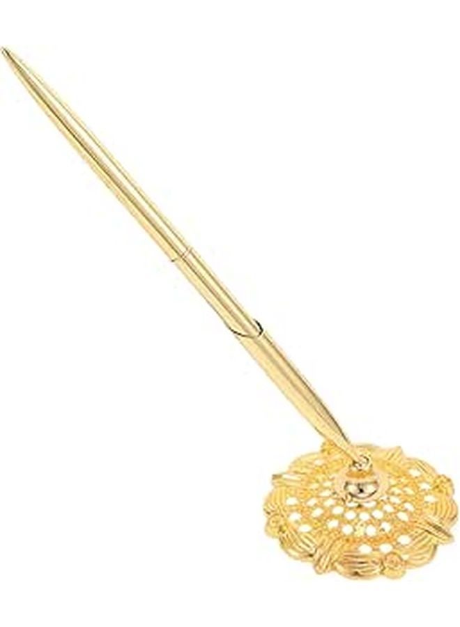 Small Crystal Gold Finish Ballpoint Pen For Hotel Bank Counter Business Professional Office - Image 1
