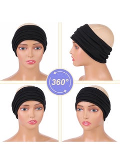Xtrend XTREND 6 Pcs Wide Headbands for Women Extra Large Turban Stretch Fashion Headband Boho Hair Band Workout Running Sport Hairband Girls Accessories (Black, Coffee, Army Green, White, Pink, Bluen)  - Image 5