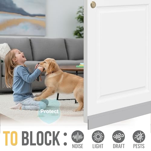 SYIPO Door Draft Stopper for Huge Gap, 3" W x 39" L, Adjustable, Gray - Image 4