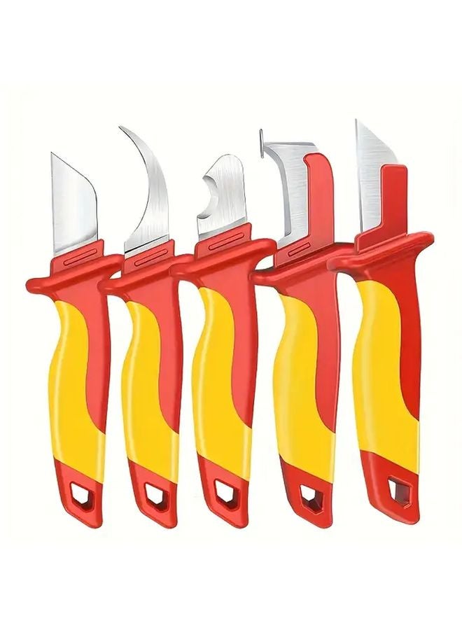 Insulated Cable Stripping Knife Set With 4 Blades Color 119717 For Electricians - Image 3