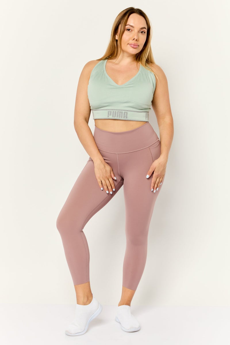 PUMA Women Plus Size Brand Logo Padded Outdoor Sports Bra, Mint Green - Image 2