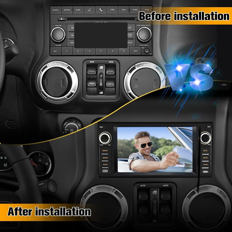 AWESAFE [2GB+64GB] Car Stereo for Jeep Wrangler JK 2007-2018 Dodge Ram 1500 2008-2012, Touch Screen Carplay Radio with WiFi GPS AM FM CarPlay Android Auto - Image 2
