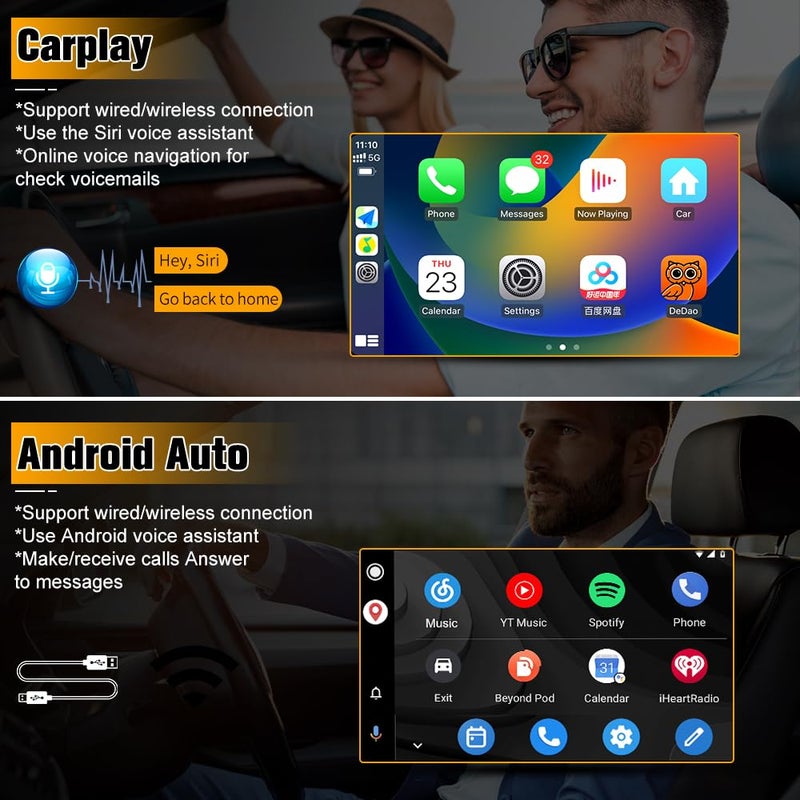 AWESAFE [2GB+64GB] Car Stereo for Jeep Wrangler JK 2007-2018 Dodge Ram 1500 2008-2012, Touch Screen Carplay Radio with WiFi GPS AM FM CarPlay Android Auto - Image 3