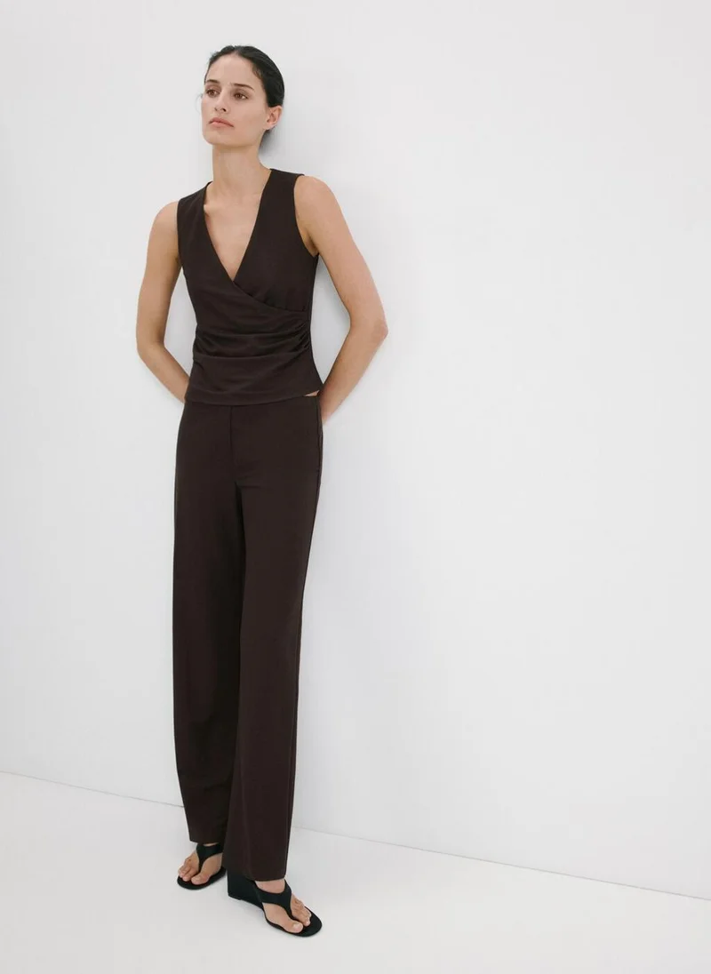 Mango  Ruched Wrap Top for Women | Best Price UAE
