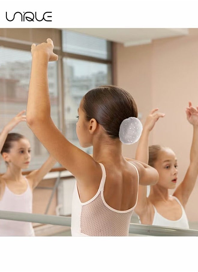 Unique - 4 Pack Hair Nets with，Hair Bun Nets, Elastic Hair Nets, Net Hairstyle Aid Bun for Ballerinas and Nurses（Black + White） - Image 1