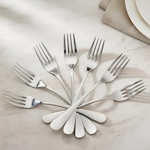 Parage 12 Pieces Stainless Steel Dinner Forks Set - Fork Set for Home and Kitchen, 12-Pieces Fruit Fork for Dining Table, Shiny and Sturdy Handle Forks with Round Edge - Image 5