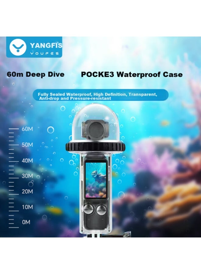 Youfes Yangfeisi Waterproof Case For Dji Osmo Pocket 3, Protective Cover For Pocket Gimbal, Action Camera Accessory, Underwater 40/60 Meters Diving Swimming Protective Case, Waterproof Cover, Shockproof Shell - Image 1