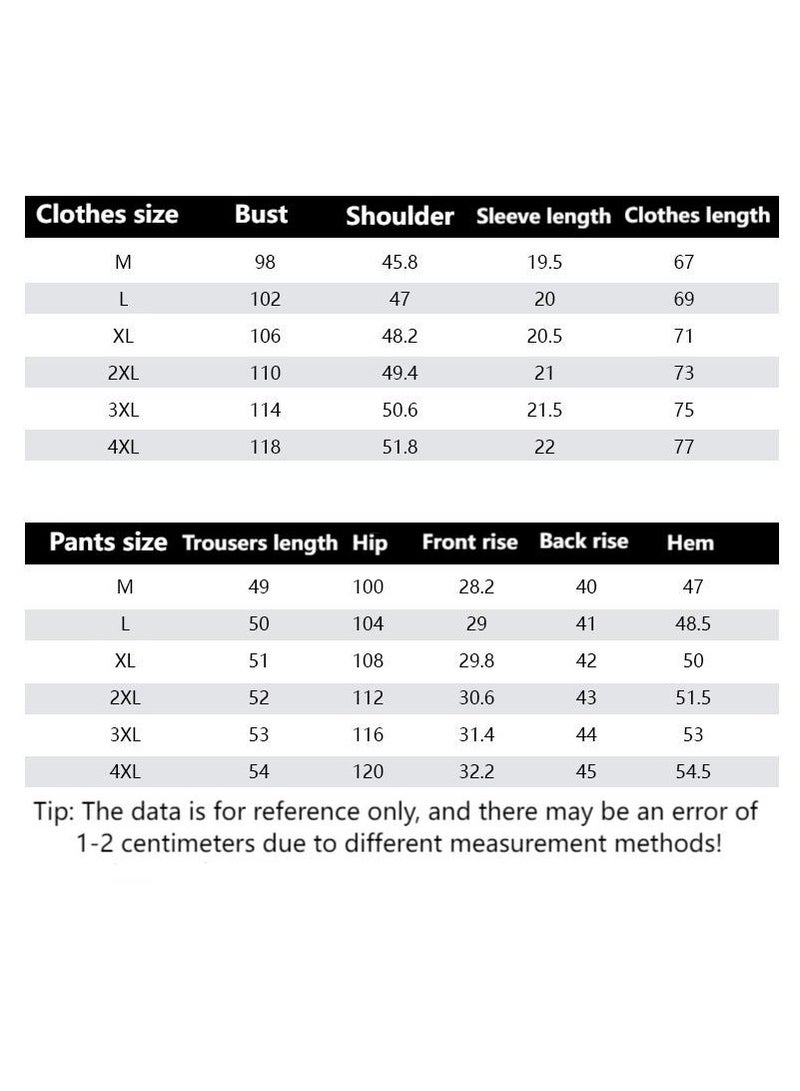 Men's Summer Fashion Casual Print Sports Short sleeved Shorts Set  - Image 3