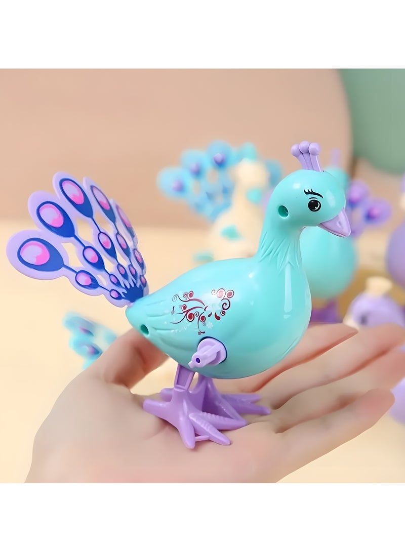 LIXADA 2pcs Peacock Jumping Toy - Novelty Wind-Up Animal Figurine, Creative Play Gift for Festive Occasions - Plastic, Mixed Color, Special Birthday Presents for Youngsters Age 3+ (Random Color)  - Image 2