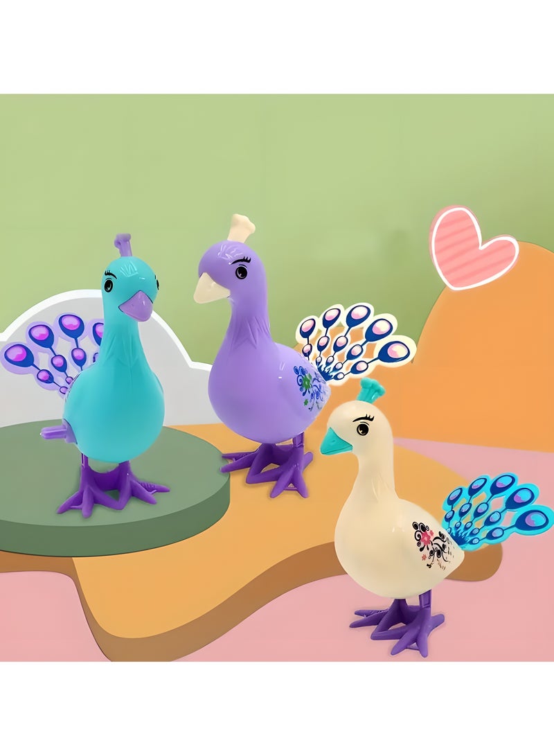 LIXADA 2pcs Peacock Jumping Toy - Novelty Wind-Up Animal Figurine, Creative Play Gift for Festive Occasions - Plastic, Mixed Color, Special Birthday Presents for Youngsters Age 3+ (Random Color)  - Image 3