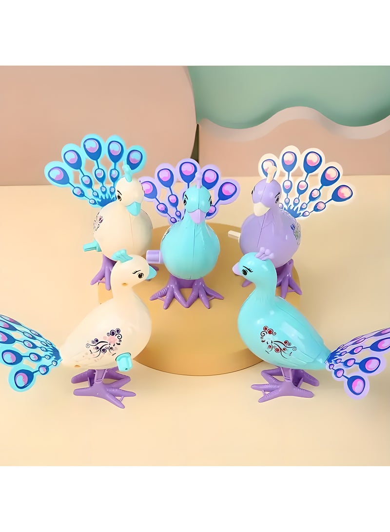 LIXADA 2pcs Peacock Jumping Toy - Novelty Wind-Up Animal Figurine, Creative Play Gift for Festive Occasions - Plastic, Mixed Color, Special Birthday Presents for Youngsters Age 3+ (Random Color)  - Image 5