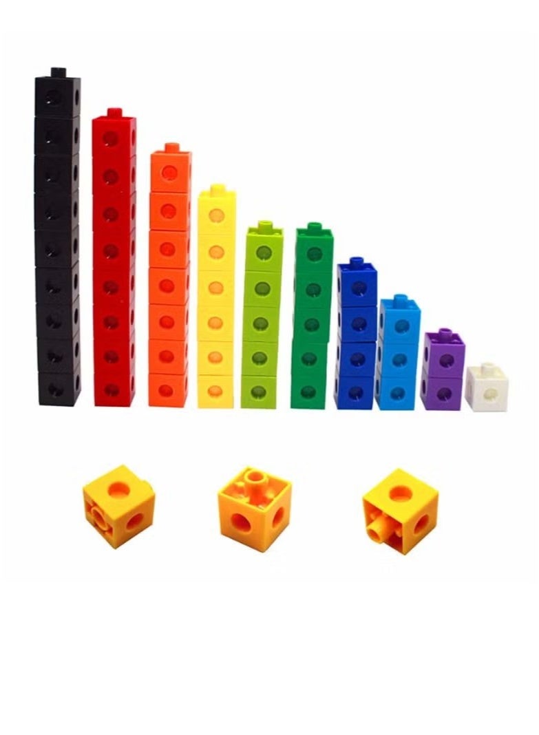 OMEVE 100pcs 10colors Multilink Linking Counting Cubes Snap Blocks Teaching Math Aids Manipulative Early Education DIY Toy - Image 2