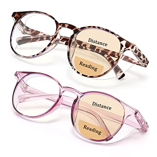Outray 2 Pair Safety Glasses Clear Impact Resistant Bifocal Reading Glasses Non-Slip Wrap Around - Image 1