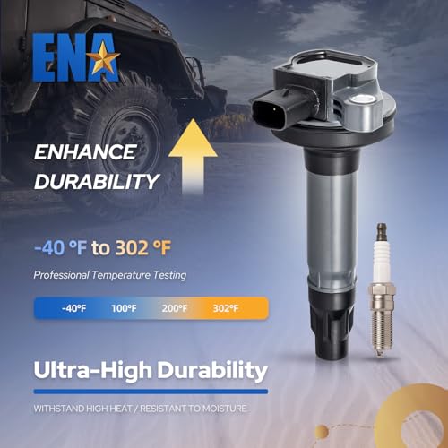 ENA Set of 6 Ignition Coil Pack and Spark Plugs 3.7 3.5 V6 Compatible with Ford F150 Edge Flex Taurus Lincoln MKS MKT MKZ MKX Mercury Sable 2008 2009 2010 2011 2012 2013 2014 2015 2016 Replace UF553 5019 - Image 3