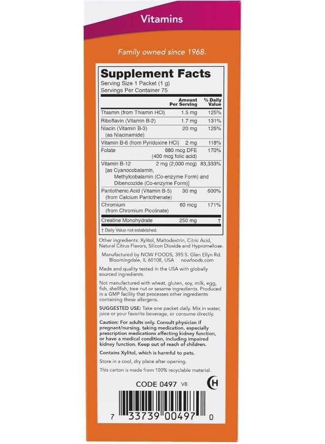 NOW Supplements, Instant Energy B-12 (2,000 mcg of B-12 per packet), Cellular Energy Boost*, 75 Packets - Image 2