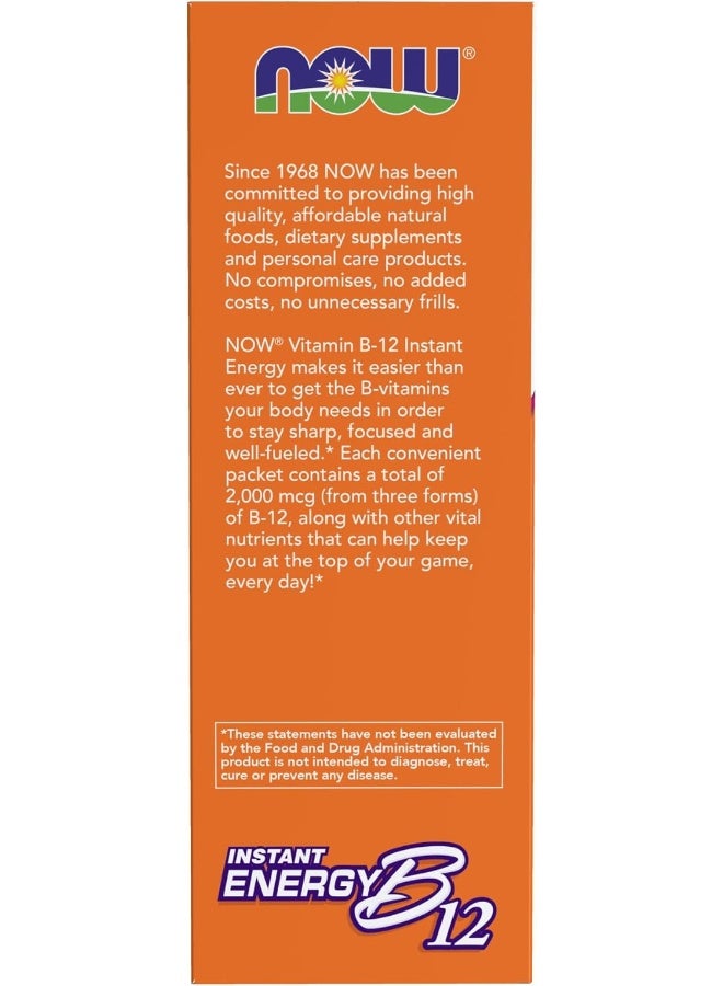 NOW Supplements, Instant Energy B-12 (2,000 mcg of B-12 per packet), Cellular Energy Boost*, 75 Packets - Image 3
