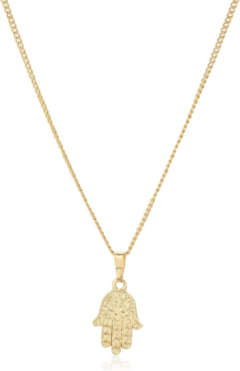 Estele Dull Gold Plating Hamsa Pendant For Women - Image 1