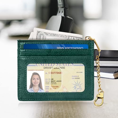 SEAVILIA Card Holder Keychain Wallet for Women with ID Window RFID Coin Purse Bee Gifts Slim Minimalist Small Wallet - Image 2