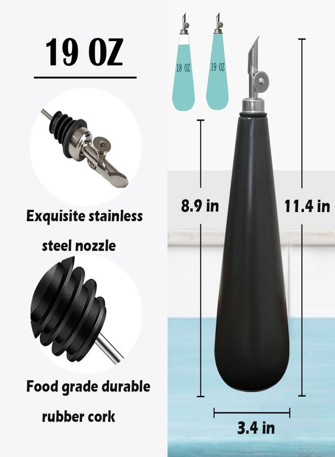 Qlans 19 oz Ceramic Olive Oil Bottle Dispenser for Kitchen, Large Capacity Oli and Vinegar Cruet with Stainless Steel Spout, Oil Container, Pack of 1, Black - Image 5