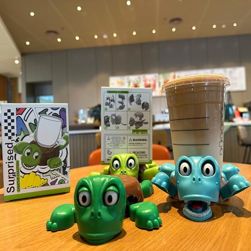 JOD Turtle Cup Holder,Turtle Coaster with Funny Expression,3D Printed Cup Holder with Liftable Limbs & Expressive Face for Turtles,Tortoise Lover Gag Gifts Home Decor(Blue) - Image 3