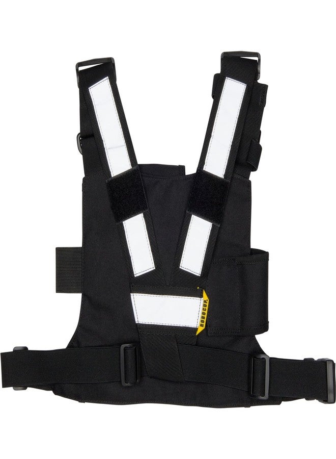 ROBOCUP Radio Chest Harness Vest - Adjustable Utility Organizer with Silent Buckle Closure - Full Size Ham Radio Pouch, Secure Fit, Work Gear with D-Rings, Reflective Safety Stripes, Hook & Loop Patch - Image 5